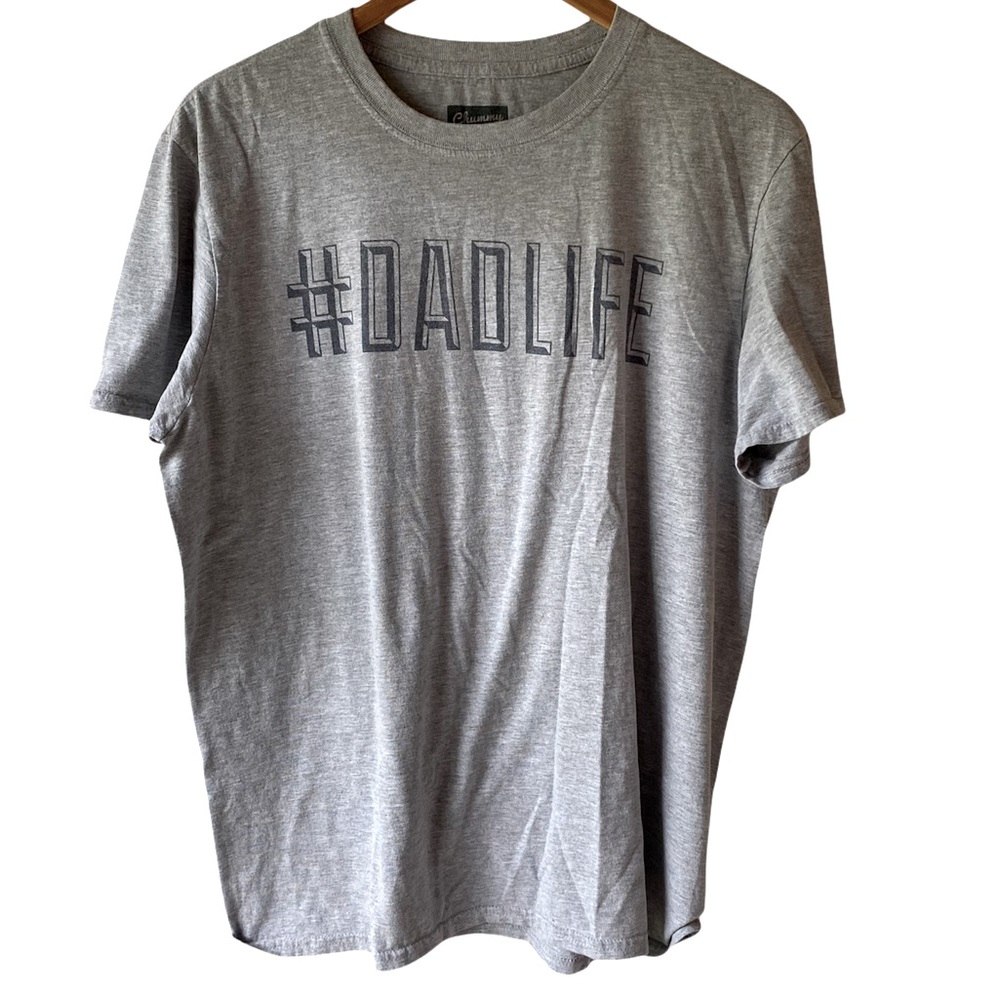 Chummy Tees Heathered Grey #DADLIFE Short Sleeve T-shirt Size Large